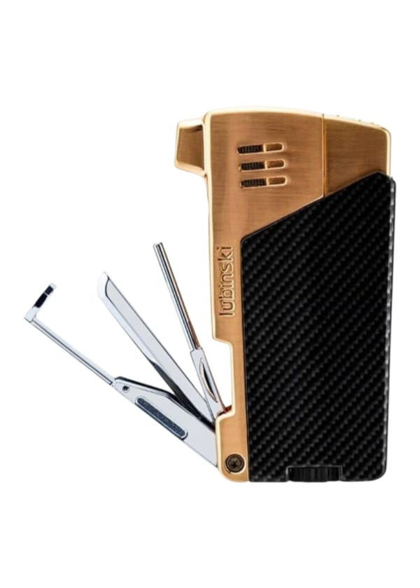 Lubinski Karbon Desen Pipo Çakmağı Karıştırıcı Aksesuarlı Rose