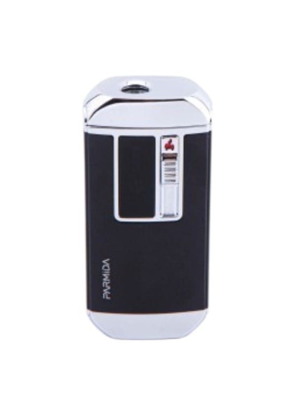Parmida Siyah -Gümüş Multifoksiyonel Çakmak(Tek Torch Puro Çakmağı Elektrikli Çakmak Powerbank El Feneri)
