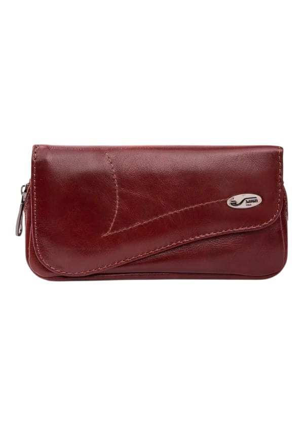 Şahin Bordo Hakiki Deri 2'li Pipo Çantası 101857