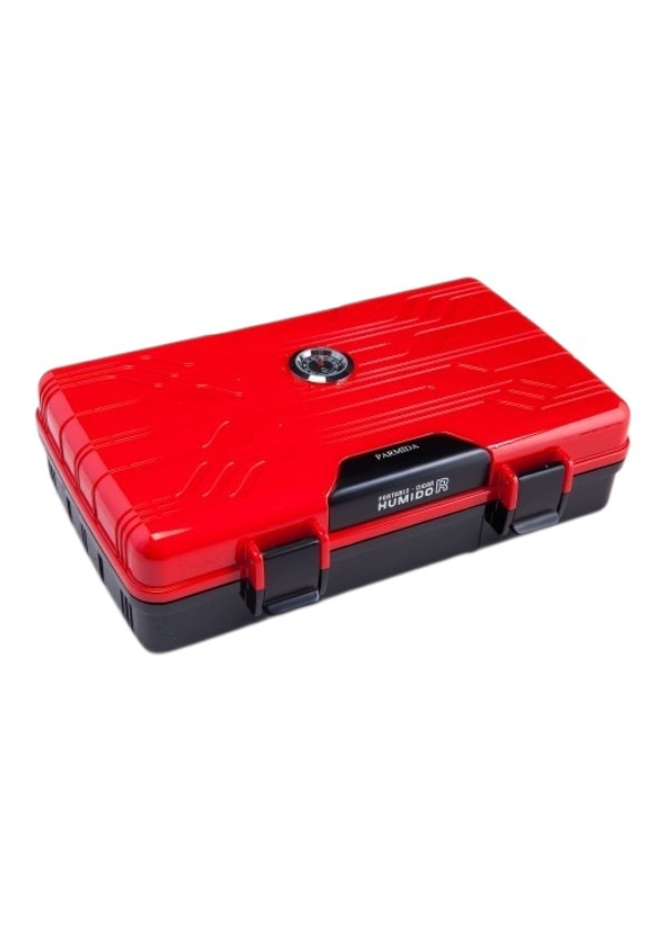 Parmida Seyahat Tipi Puro Kutusu Humidor Kırmızı - Siyah (10Cigar)