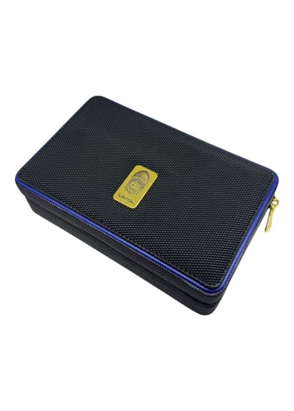 Lubinski Mavi Çizgili Puro Taşıma Seyahat Çantası