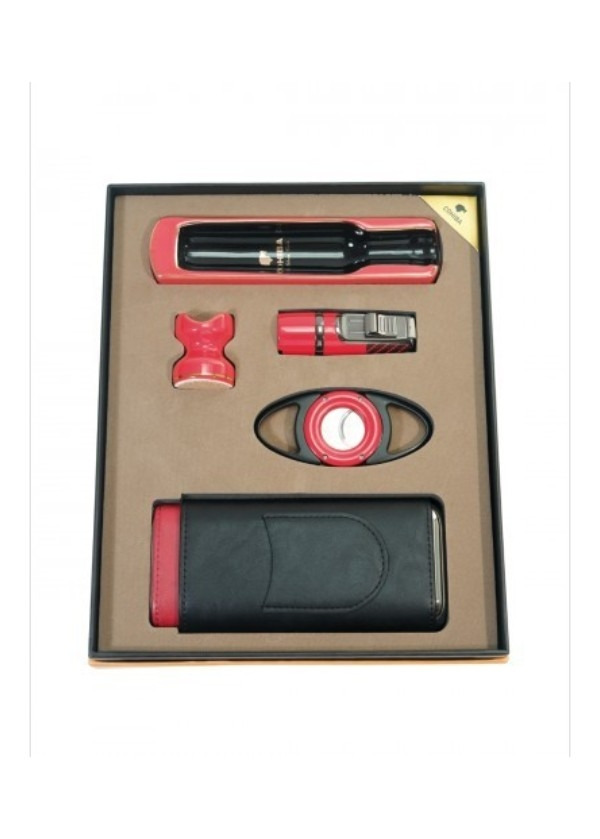 Cohiba 5 li Premium Puro Hediye Seti Kırmızı & Siyah