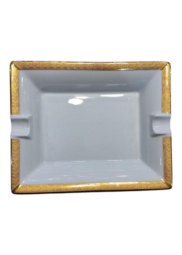 Altın Yaldızlı İkili Porselen Puro Küllüğü