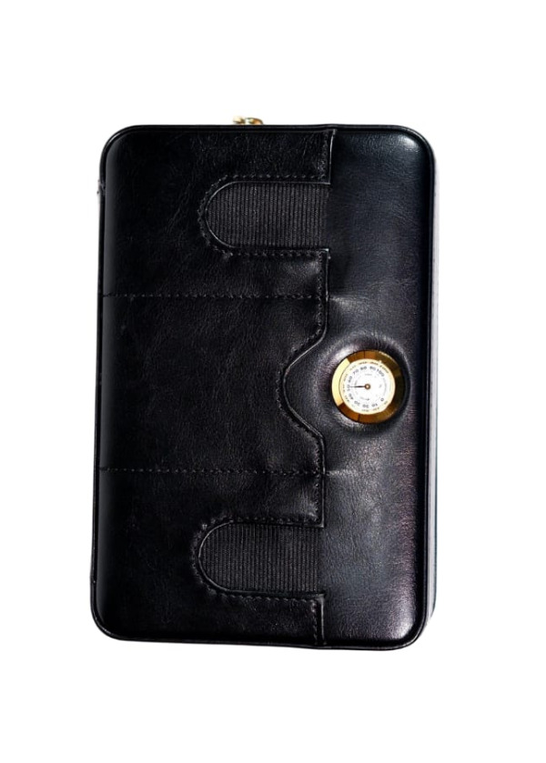 Cohiba Çakmak ve Kesicili Siyah Deri Puro Taşıma Çantası