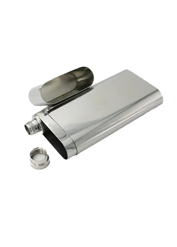 Paslanmaz Çelik Üçlü Puro Kılıfı Ve İçki Matarsı Birarada