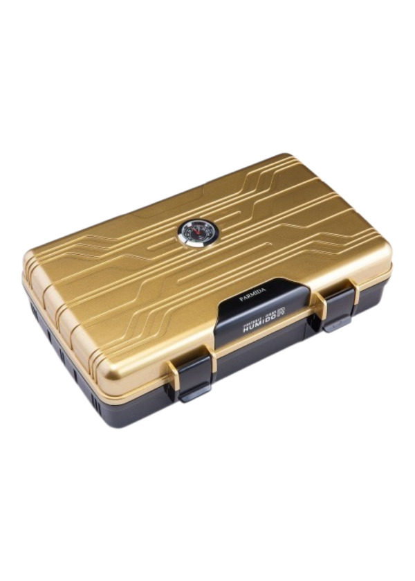 Parmida Seyahat Tipi Puro Kutusu Humidor Gold (10Cigar)