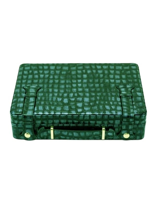 Croco Desen Seyahat Puro Kutusu Humidor İçi Sedir Yeşil 18's HMD908444