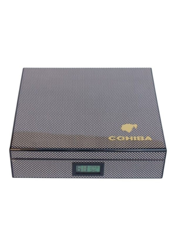 Cohiba Karbon Fiber Desenli Dijital Higrometreli Puro Kutusu Humidor 35's HMD666449