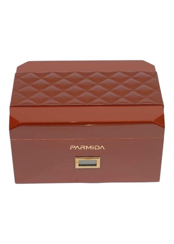 Parmida Kapitone Deri Detaylı Dijital Göstergeli Puro Kutusu Humidor HMD666787