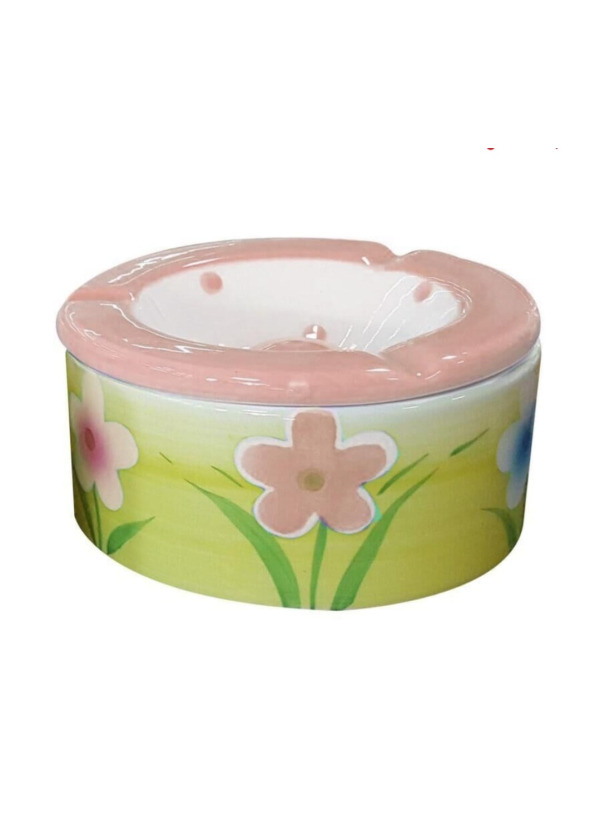 Seramik Ev Küllüğü Çiçekler Pembe 12cm